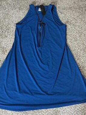 Ariella Dress Women's M Medium Royal Blue Sleeveless Zipper Front Swing NWT